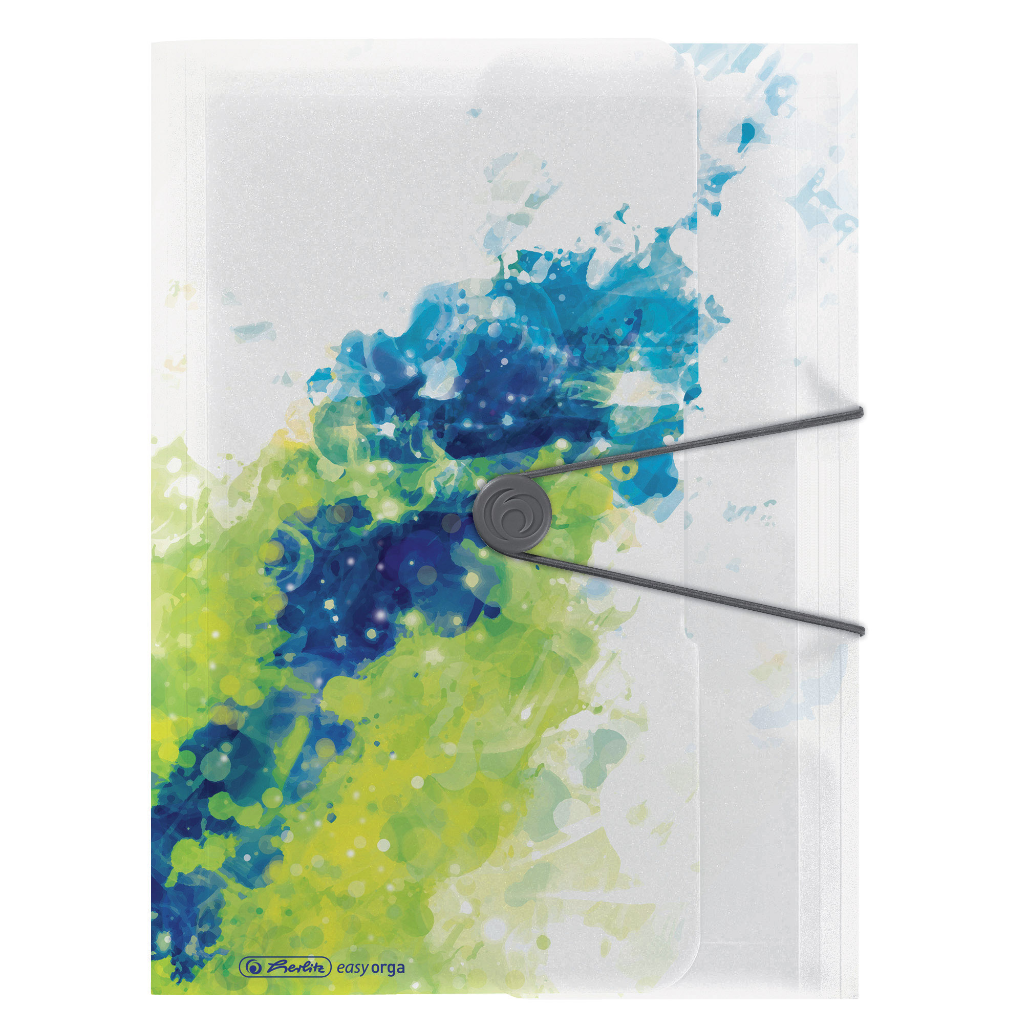 Mapa din plastic, A4, inchidere buton cu elastic, HERLITZ Color Splash Lemon