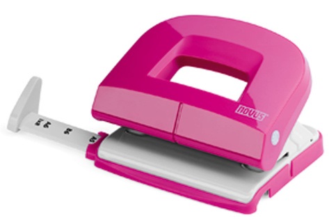 Perforator de birou, pentru maxim 16 coli, roz, NOVUS E216 Fresh