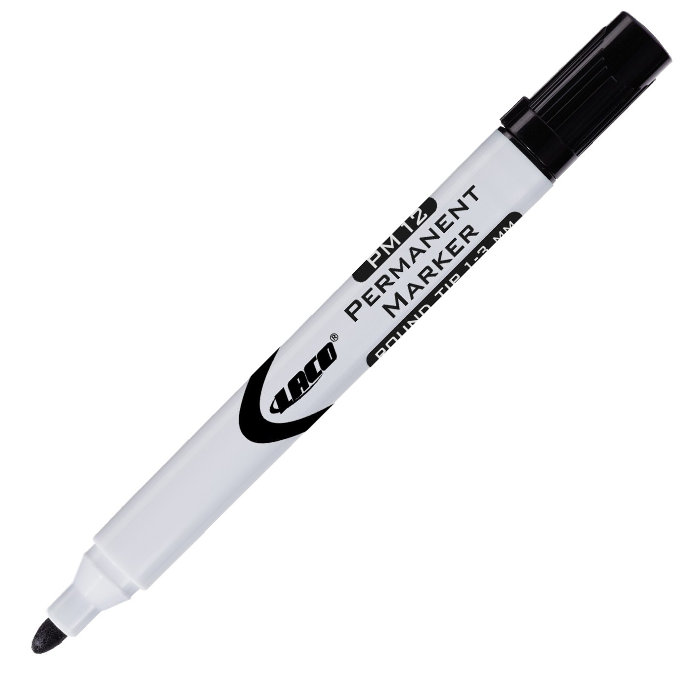 Marker permanent, 1-3mm, negru, LACO PM12