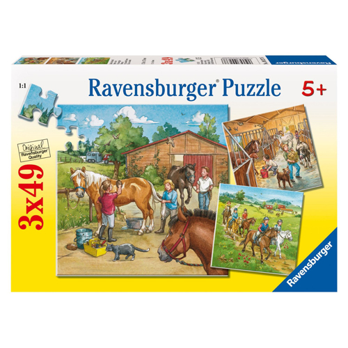 Puzzle lumea cailor, 3x49 piese, RAVENSBURGER