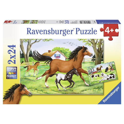 Puzzle lumea cailor 2x24 piese RAVENSBURGER