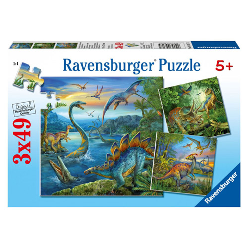 Puzzle farmecul dinozaurilor, 3x49 piese, RAVENSBURGER