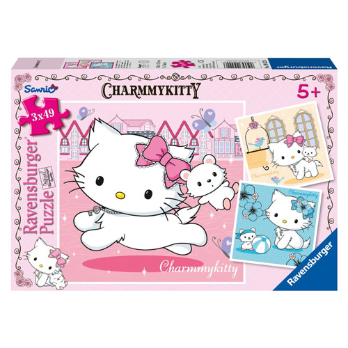 Puzzle Hello Kitty si cel mai bun prieten 3x49 piese RAVENSBURGER