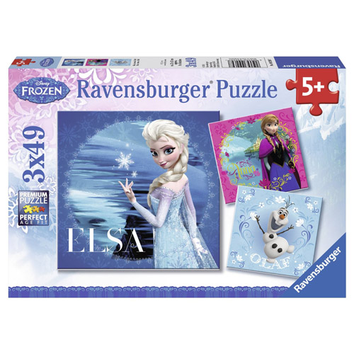 Puzzle Frozen Elsa Anna si Olaf 3x49 piese RAVENSBURGER