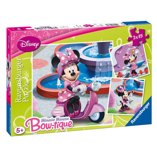 Puzzle Minnie Mouse in parc 3x49 piese RAVENSBURGER