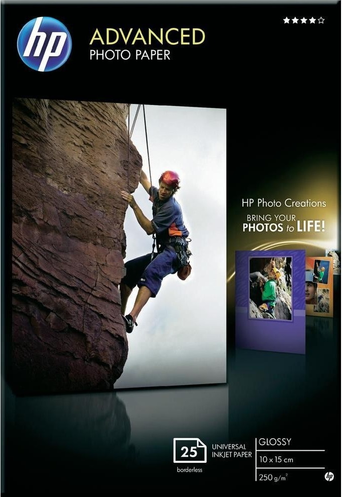 Hartie foto, 10 x 15cm, 250 g/mp, 25 coli/top, lucios, HP Advanced Inkjet