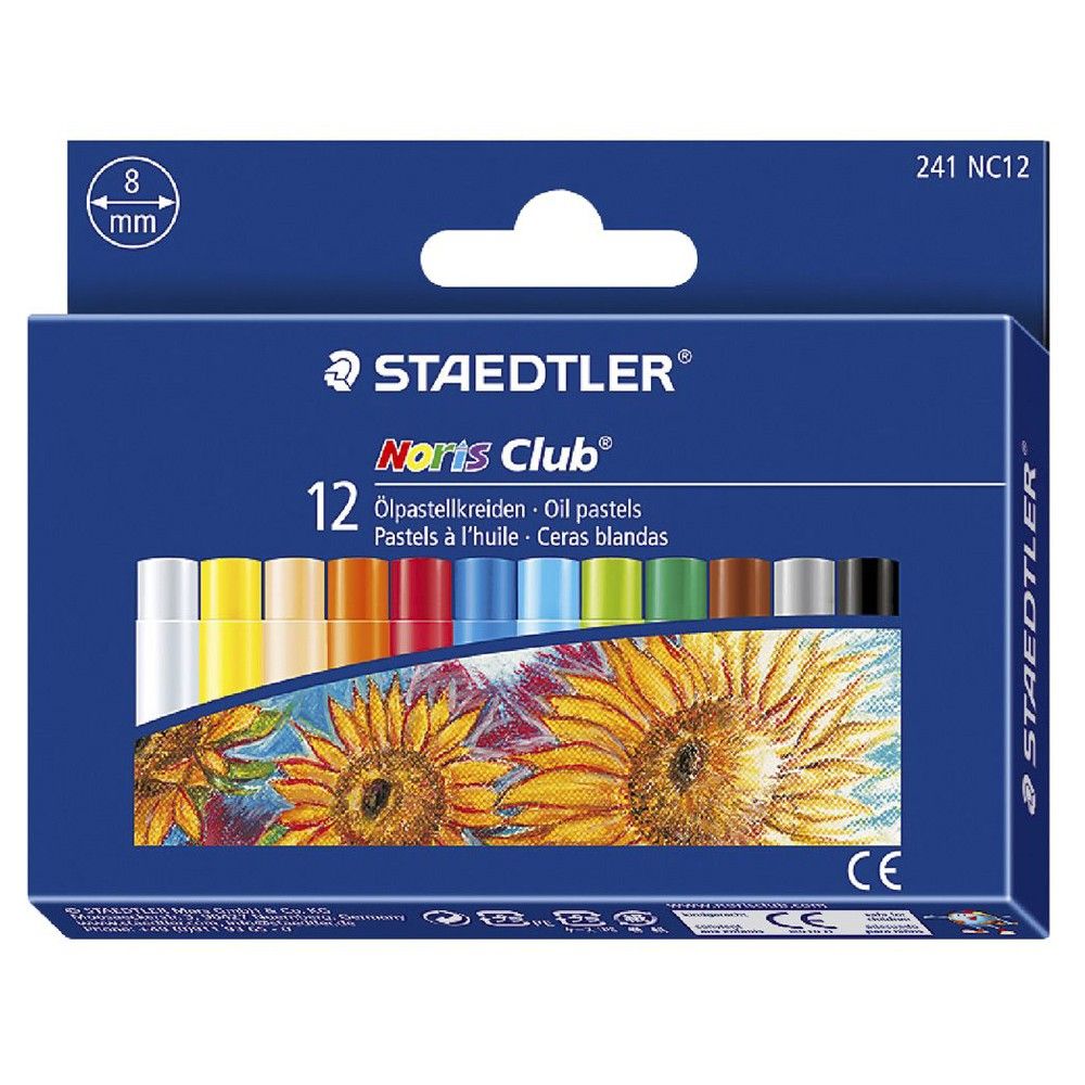 Creioane colorate pe baza de ulei, 12 culori/set, STAEDTLER