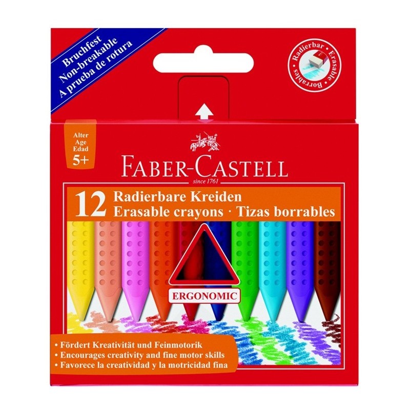 Creioane colorate, cerate, 12 culori/set, Standard, FABER CASTELL
