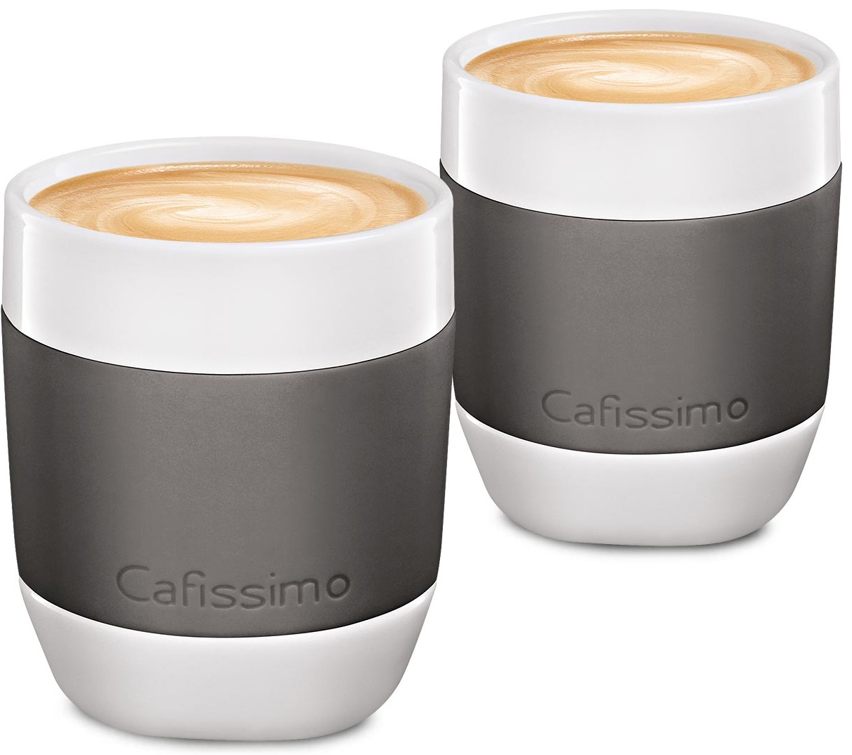 Set cani Cafea Filtru, portelan, 250ml, 2 cani/set, gri, TCHIBO Cafissimo MINI